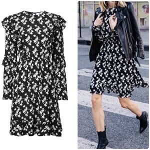 ANINE BING Star Print Silk Cleo Dress